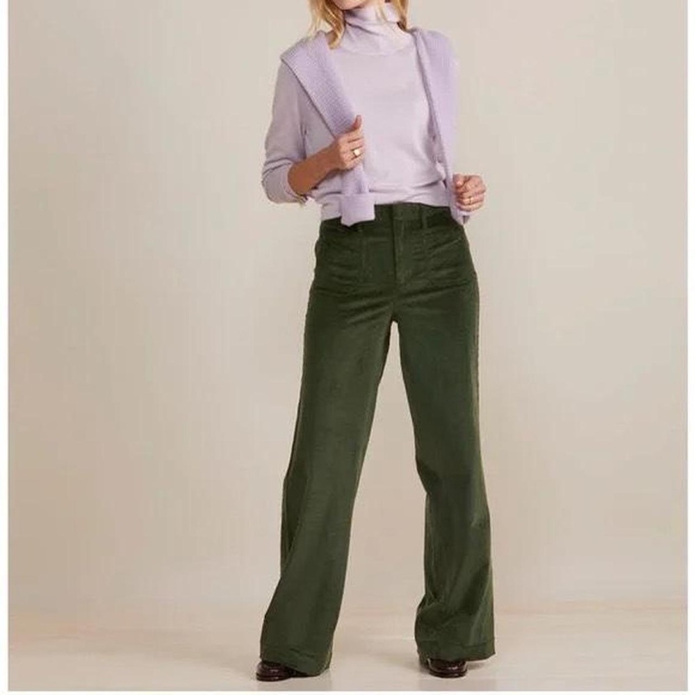 Vineyard Vines High-Rise Wide-Leg Cords Green Size 28
